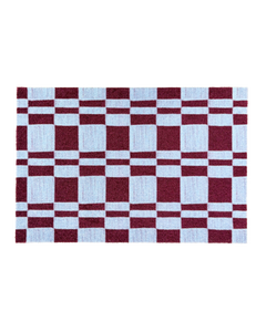 Chalky Check Doormat Bordo Ice Blue