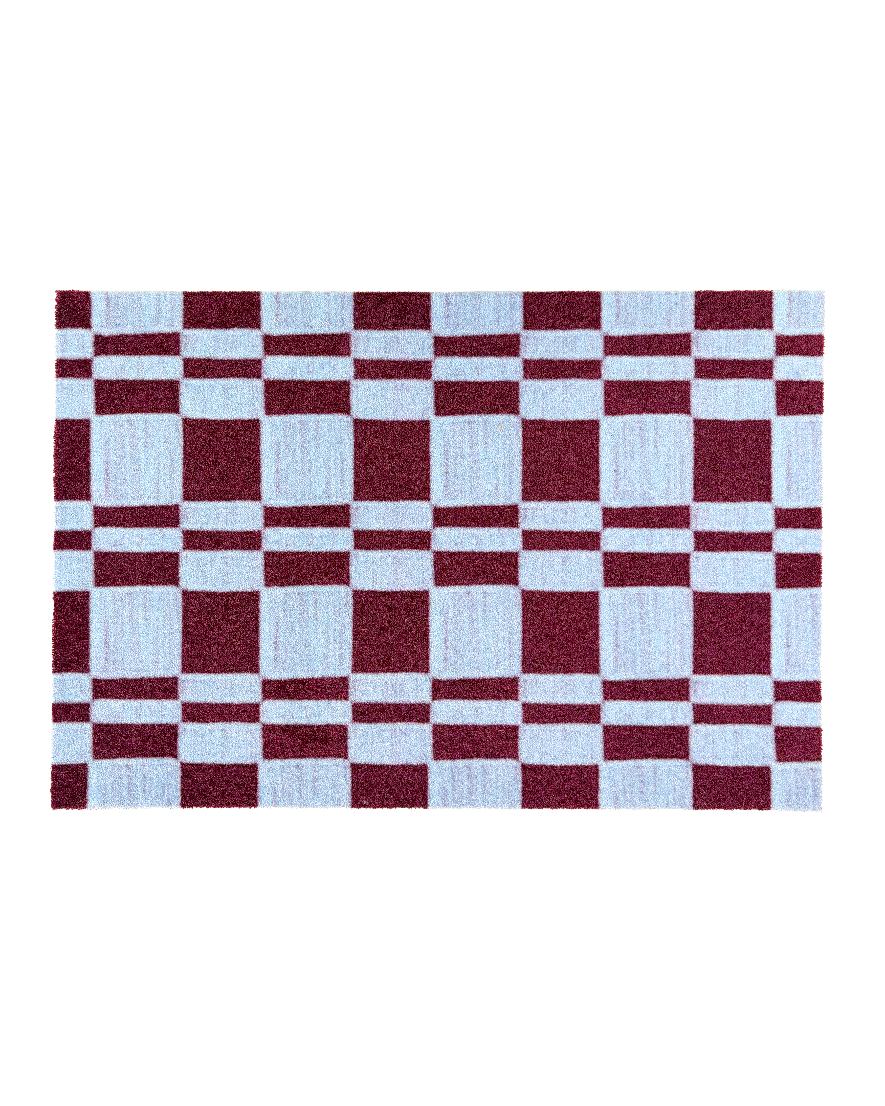 Custom Size Doormat Chalky Check Bordo Light Blue