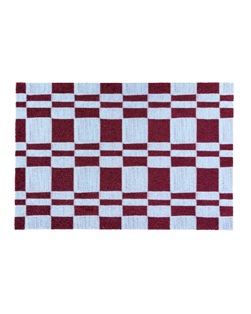 Custom Size Doormat Chalky Check Bordo Light Blue