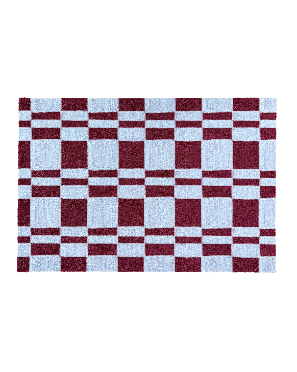 Custom Size Doormat Chalky Check Bordo Light Blue