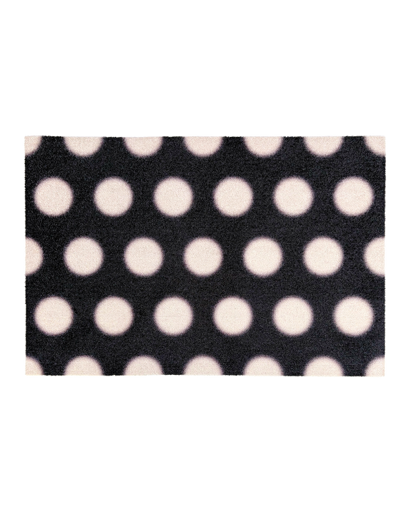 Puffy Polka Doormat Black Vanilla