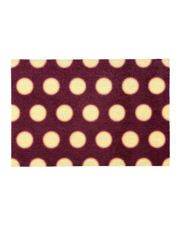 Puffy Polka Doormat Bordo Butter Yellow