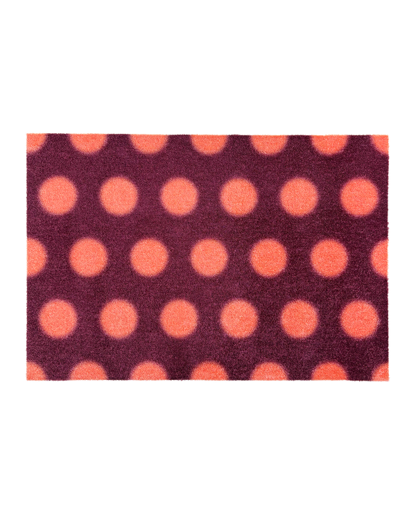 Puffy Polka Doormat Bordo Coral
