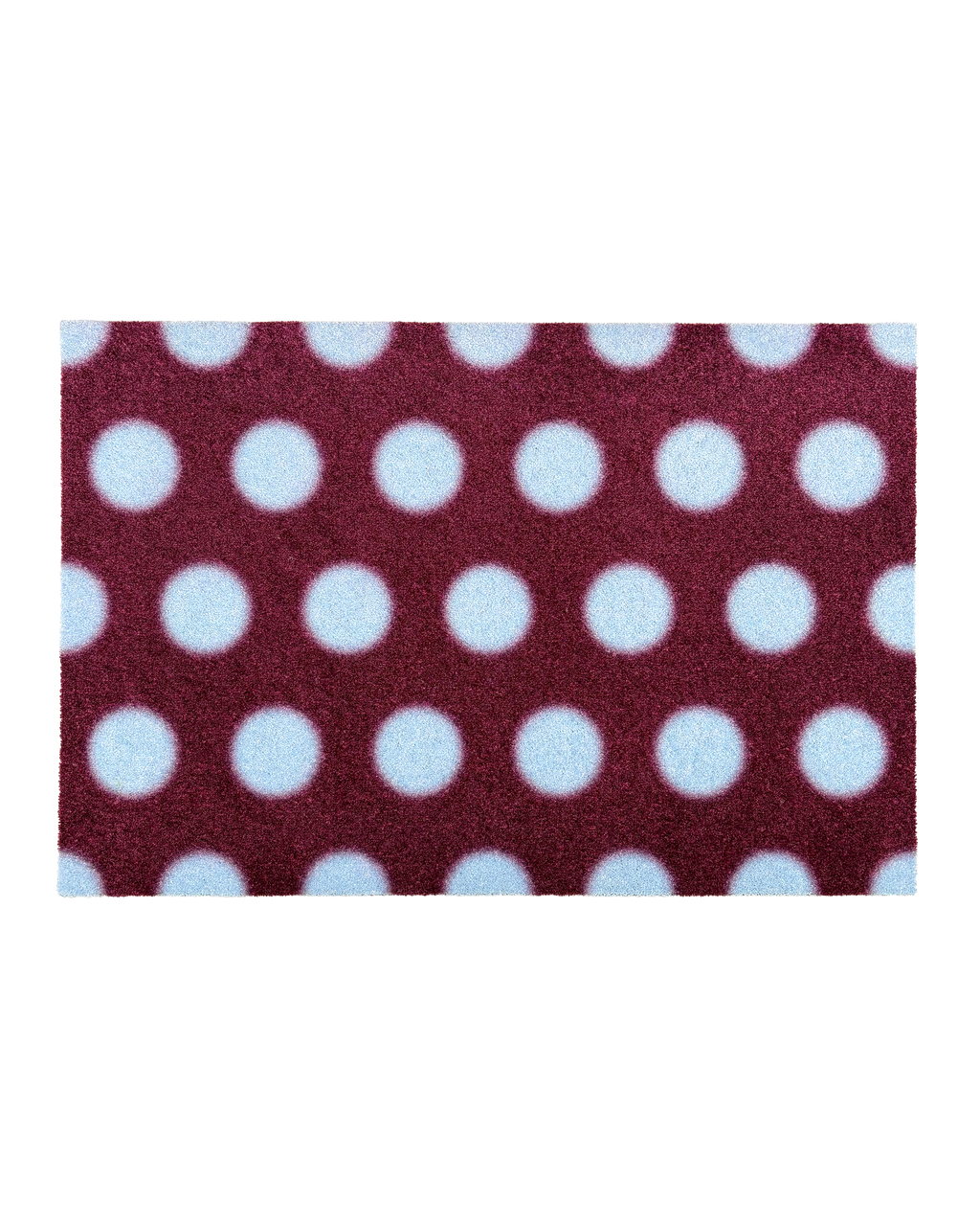 Design Custom Size Doormat Puffy Polka Burgundy Light Blue | Maison Deux