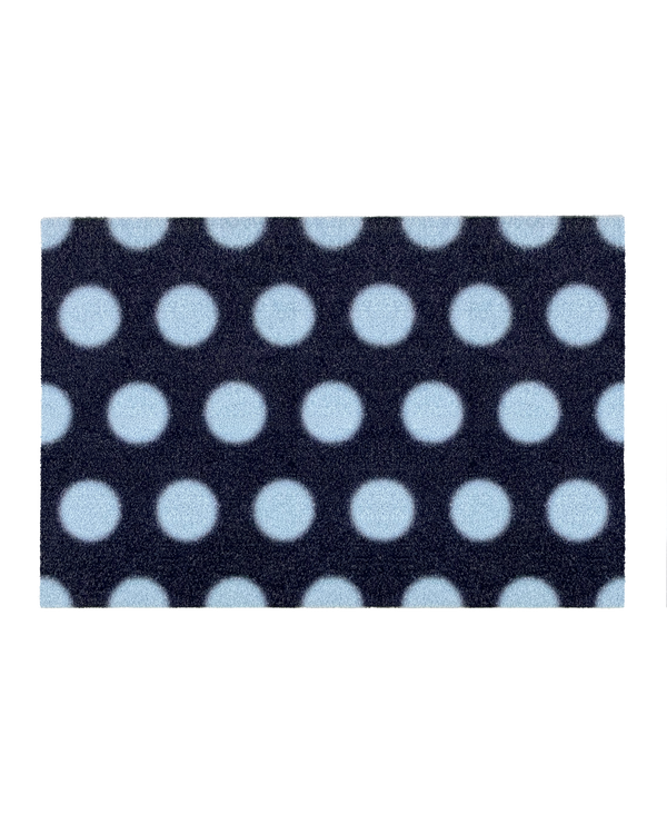 Puffy Polka Doormat Navy Ice Blue