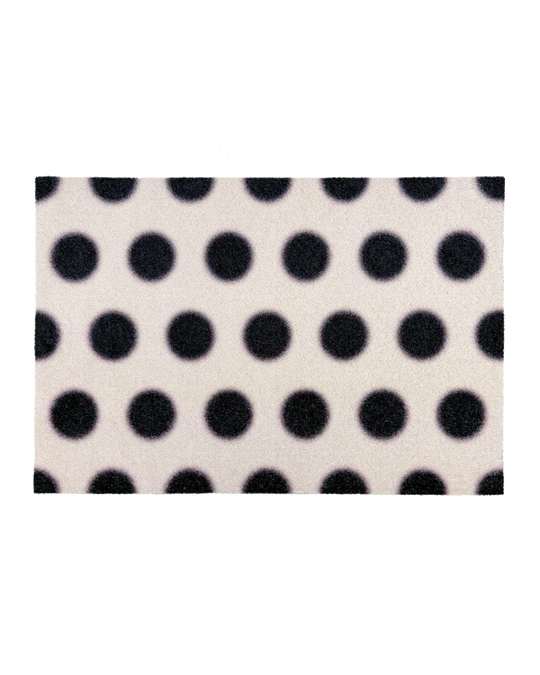 Puffy Polka Doormat Vanilla Black