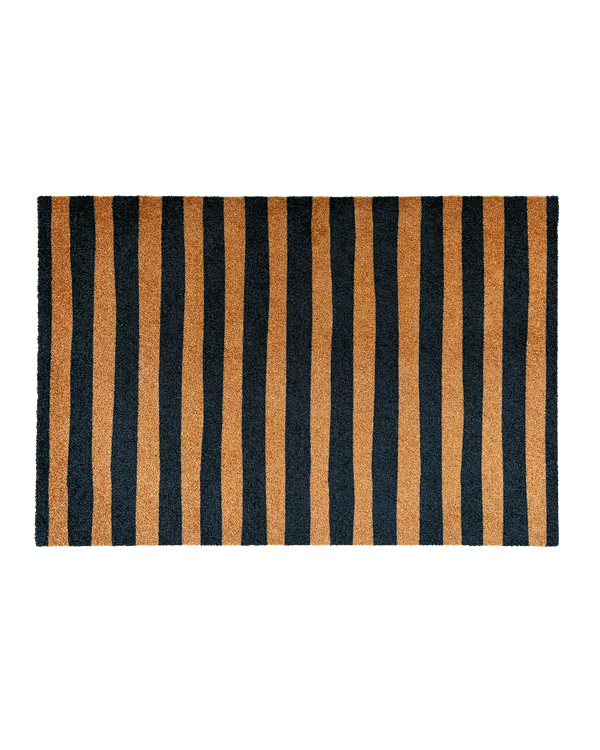 Wobbly Stripe Deurmat Zwart Toffee