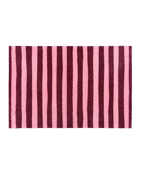 Wobbly Stripe Doormat Bordo Pink