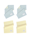 Guest Towel 4-Pack Dual Stripe Blue Butter Yellow