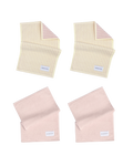 Guest Towel 4-Pack Dual Stripe Butter Yellow Pink