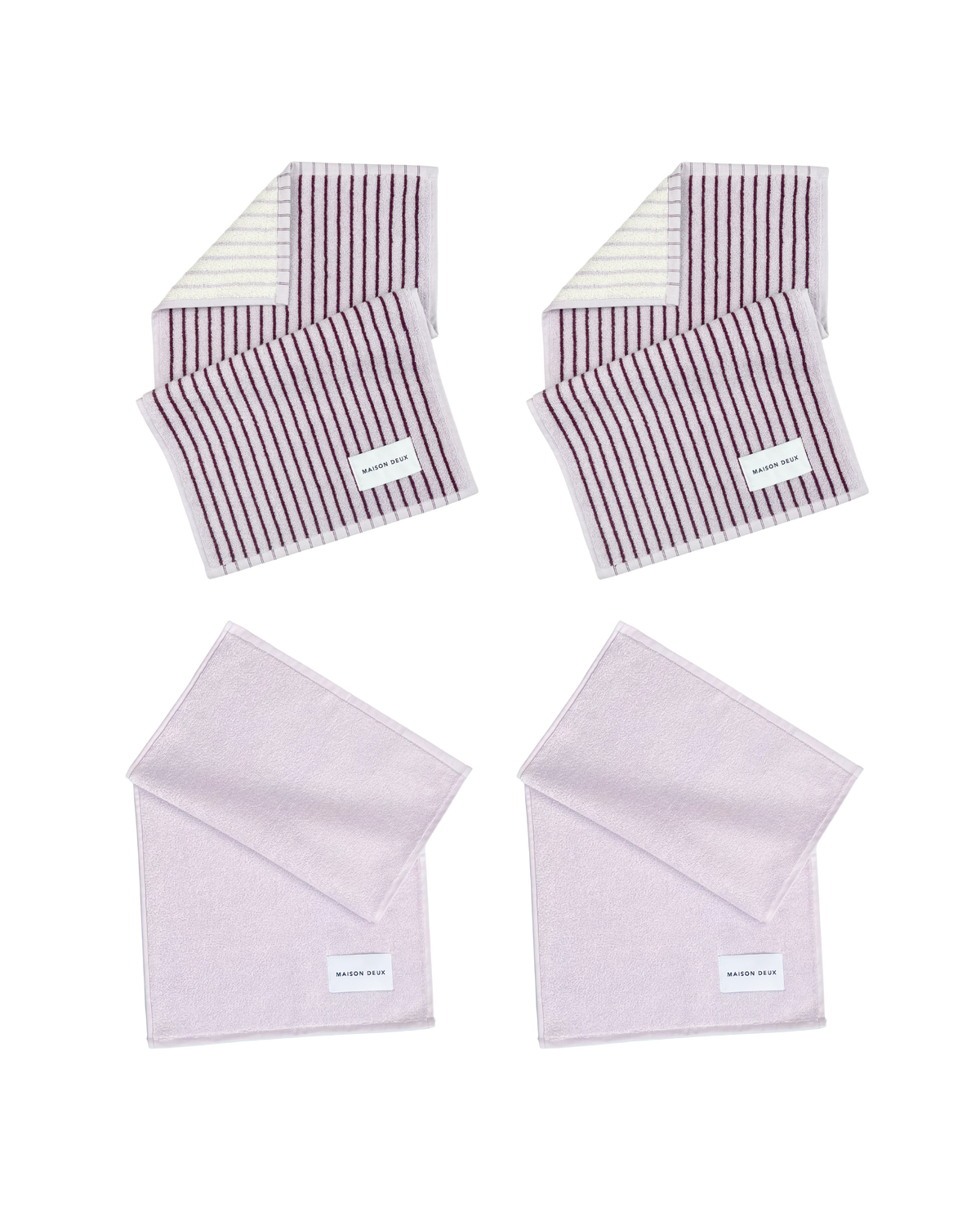Guest Towel 4-Pack Dual Stripe Lilac