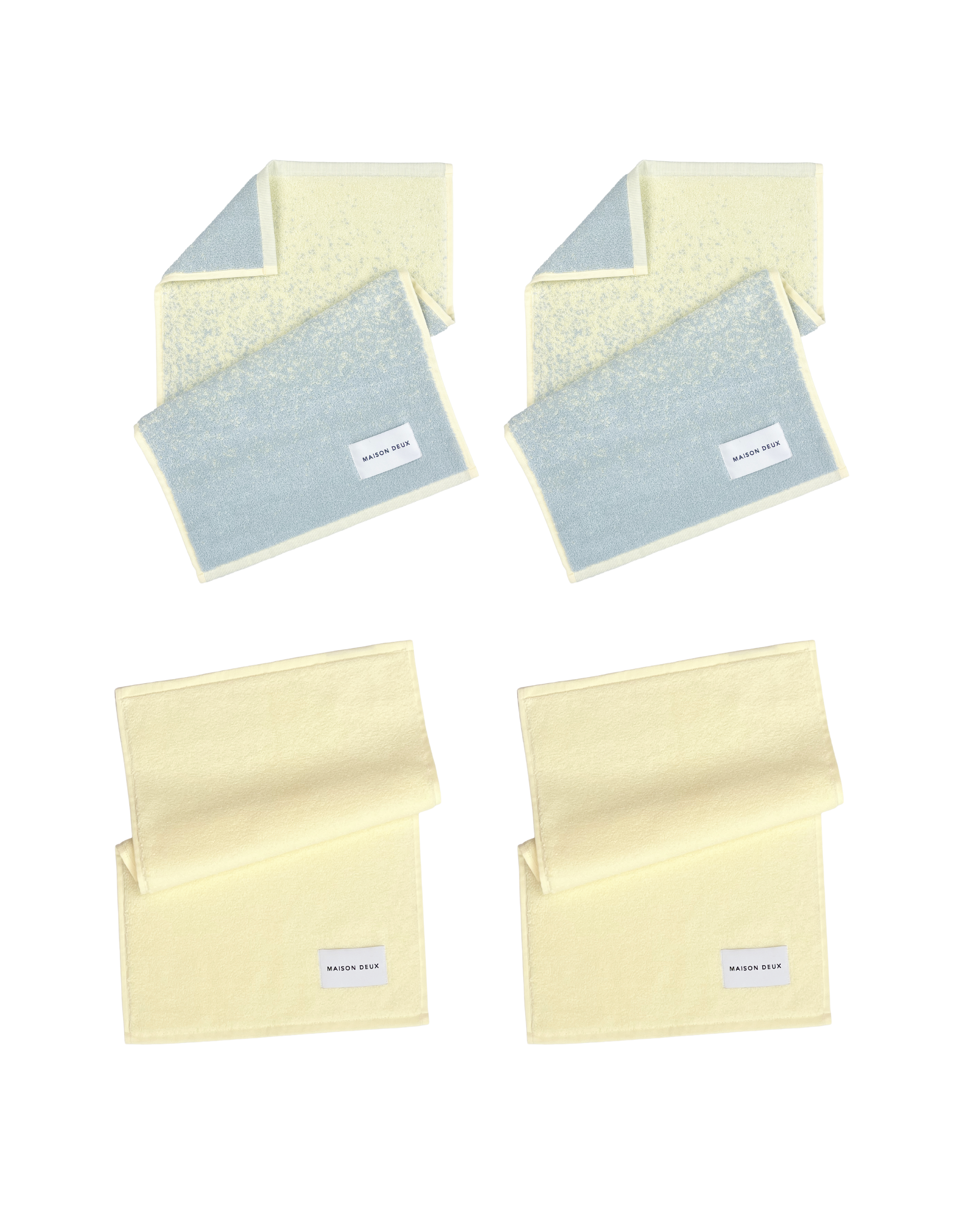 Guest Towel 4-Pack Gradient Blue Butter Yellow