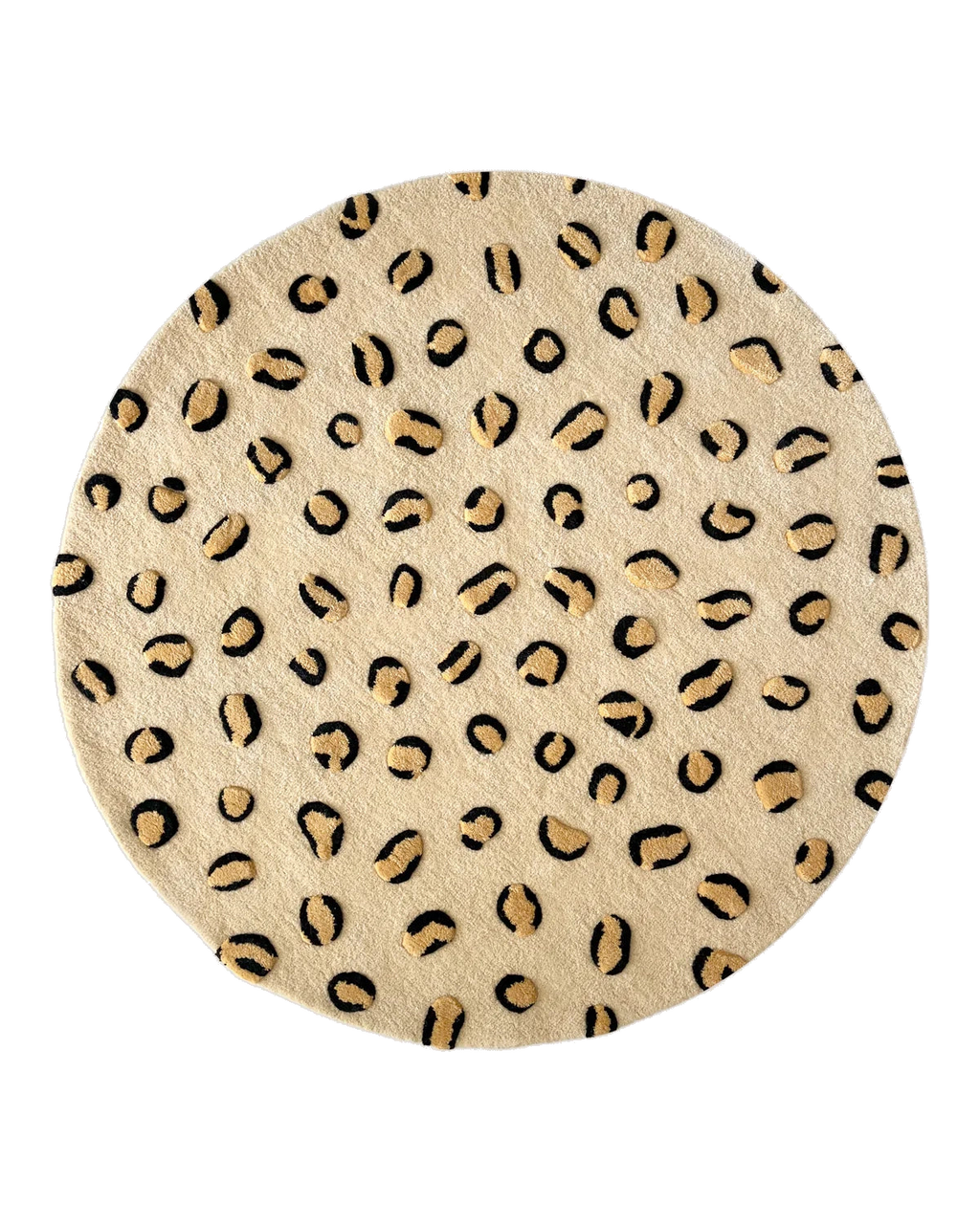 Leopard Rug Round Wool 120 cm