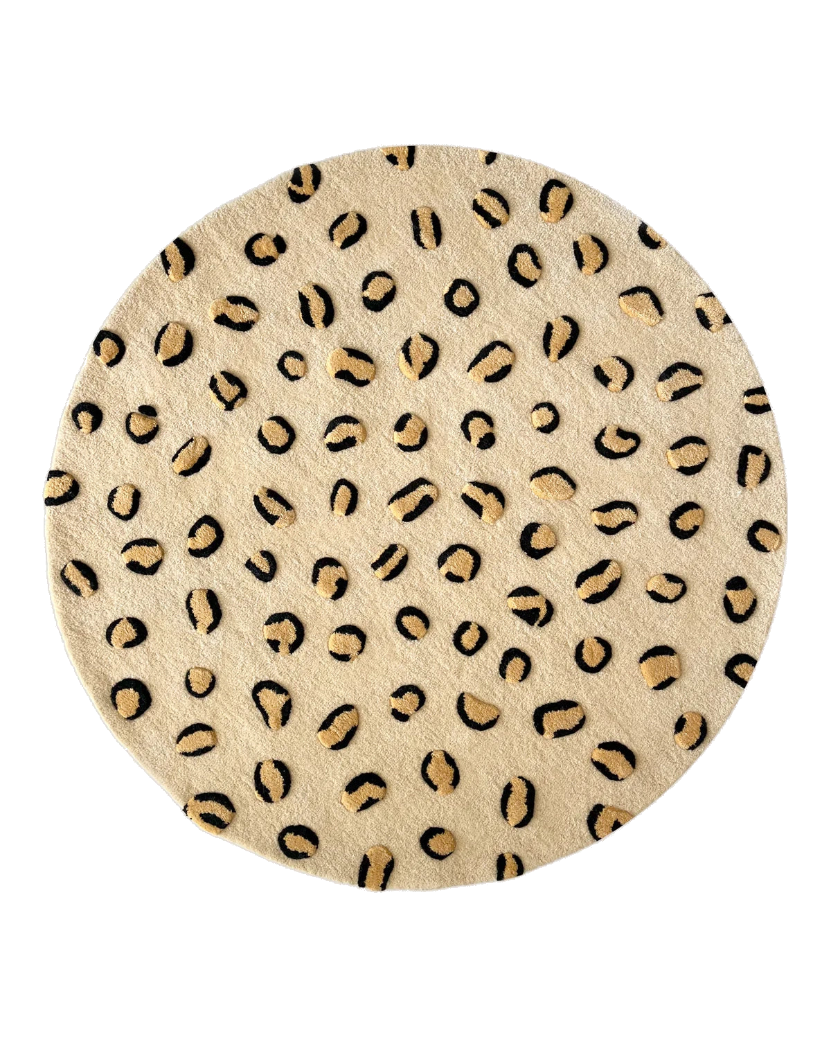 Leopard Rug Round Wool 120 cm