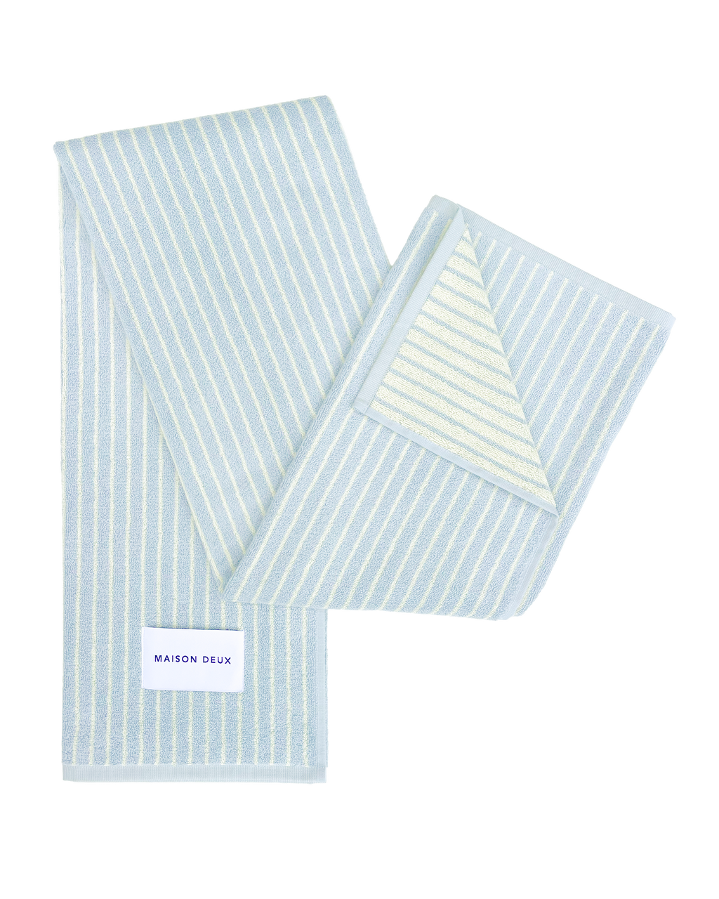 Maison Deux Dual Stripe Beach Towel Blue Butter Yellow
