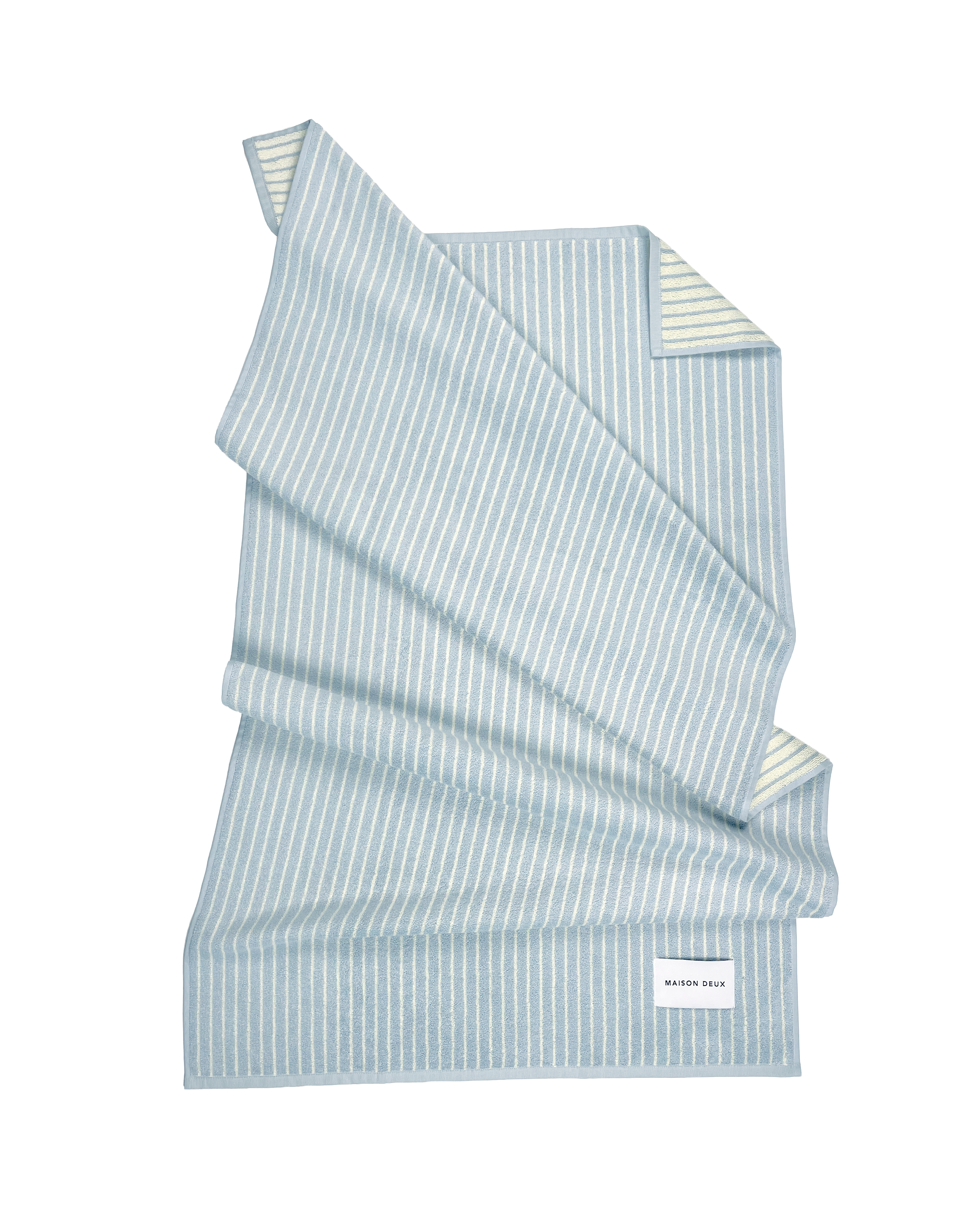 Dual Stripe Beach Towel Blue Butter Yellow