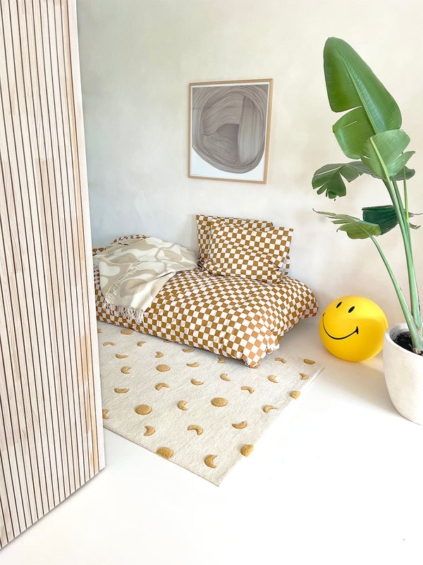 Rug with Golden Moon Pattern