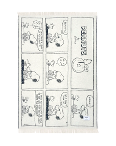 Peanuts Blanket Comic Doughnut White Black