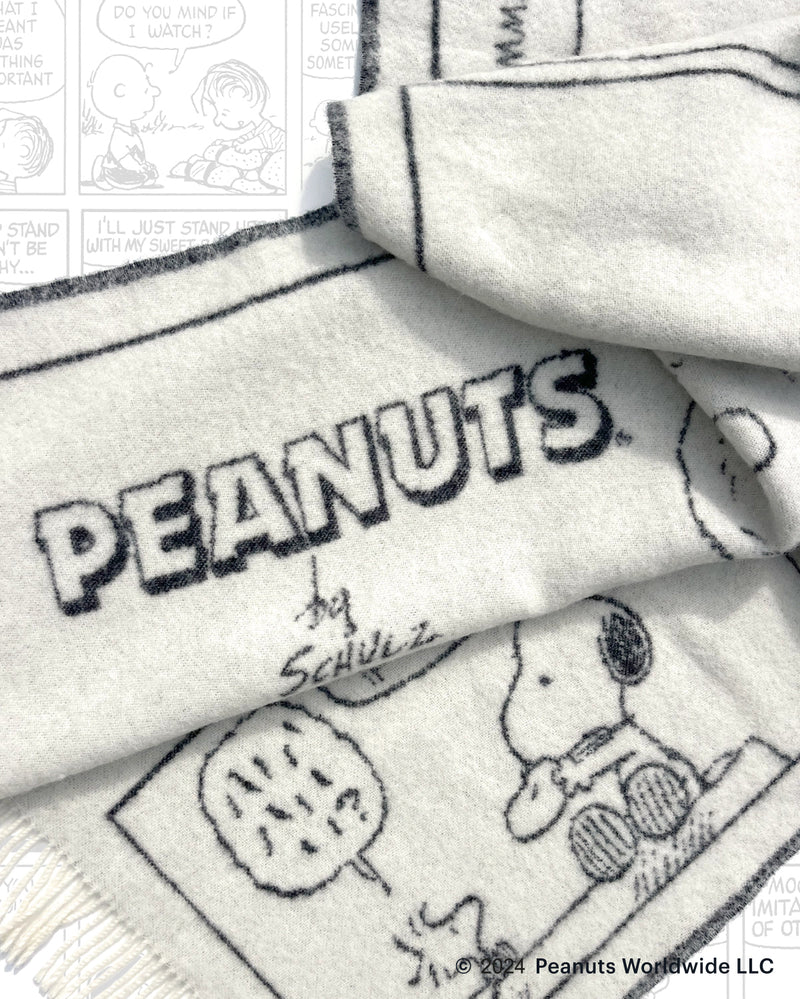 Peanuts-Decke Comic Donut Weiß Schwarz