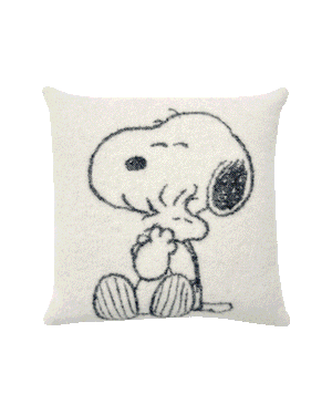Peanuts Kissen Umarmung Weiß Schwarz