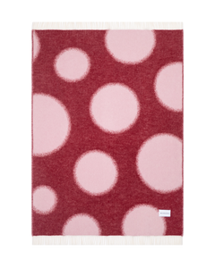 Polka Bold Decke Bordeaux-Rosa