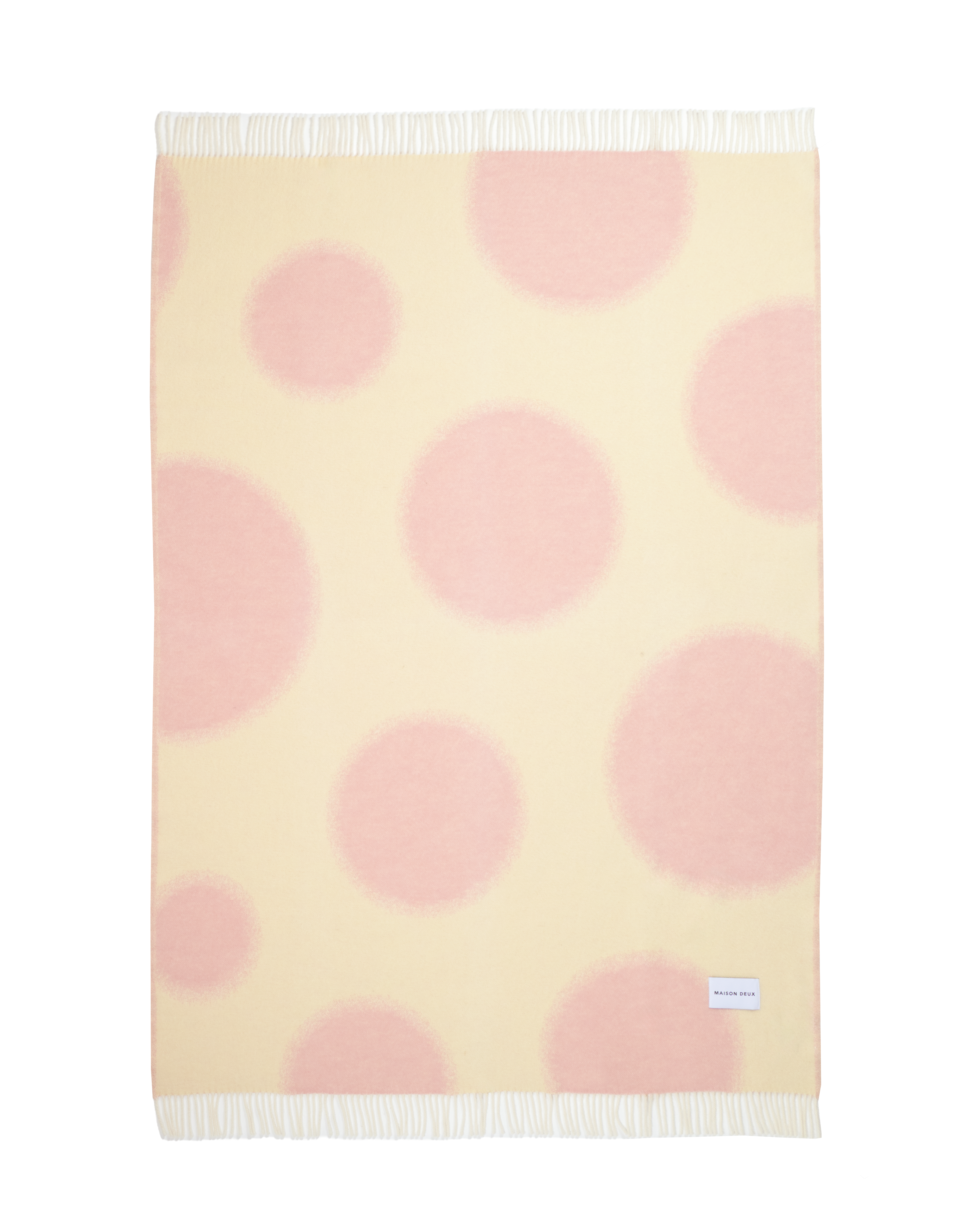 Polka Bold Decke Buttergelb-Rosa