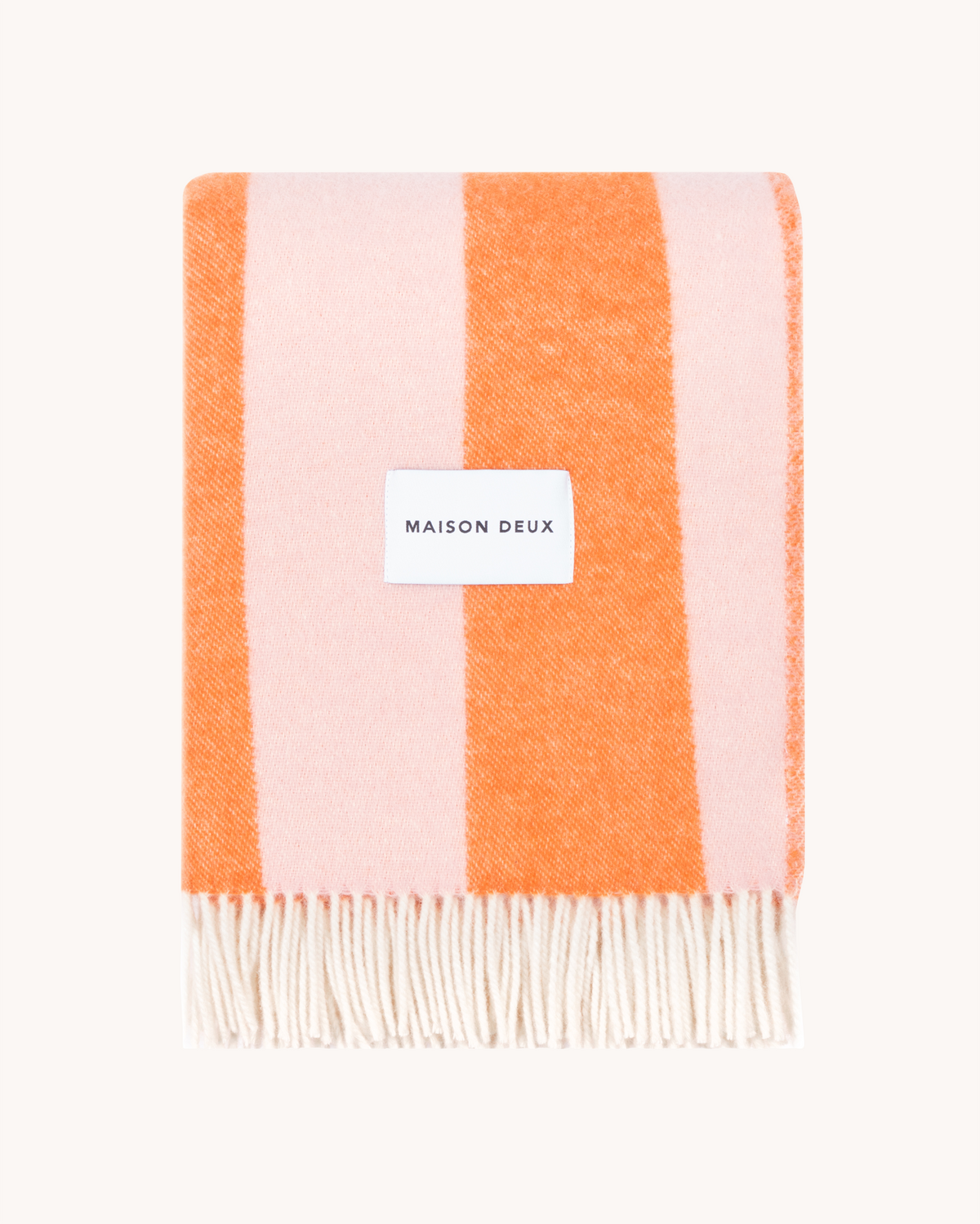 Rough Stripe Blanket Pink Carrot