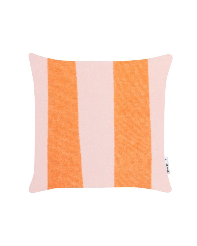 Rough Stripe Cushion Cover Pink Carrot