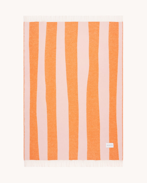 Rough Stripe Blanket Pink Carrot