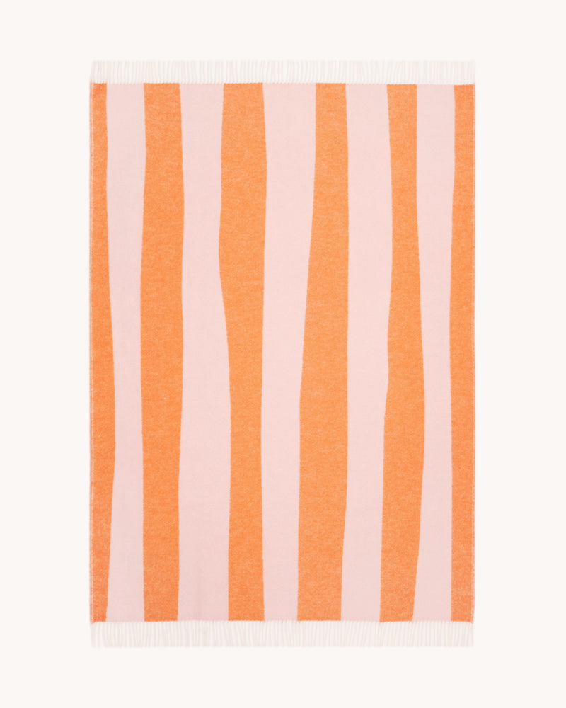 Rough Stripe Blanket Pink Carrot