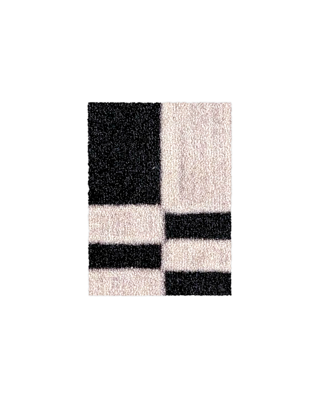 (SAMPLE) Chalky Check Fußmatte Schwarz-Vanille