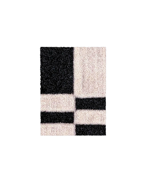 (SAMPLE) Chalky Check Doormat Black Vanilla
