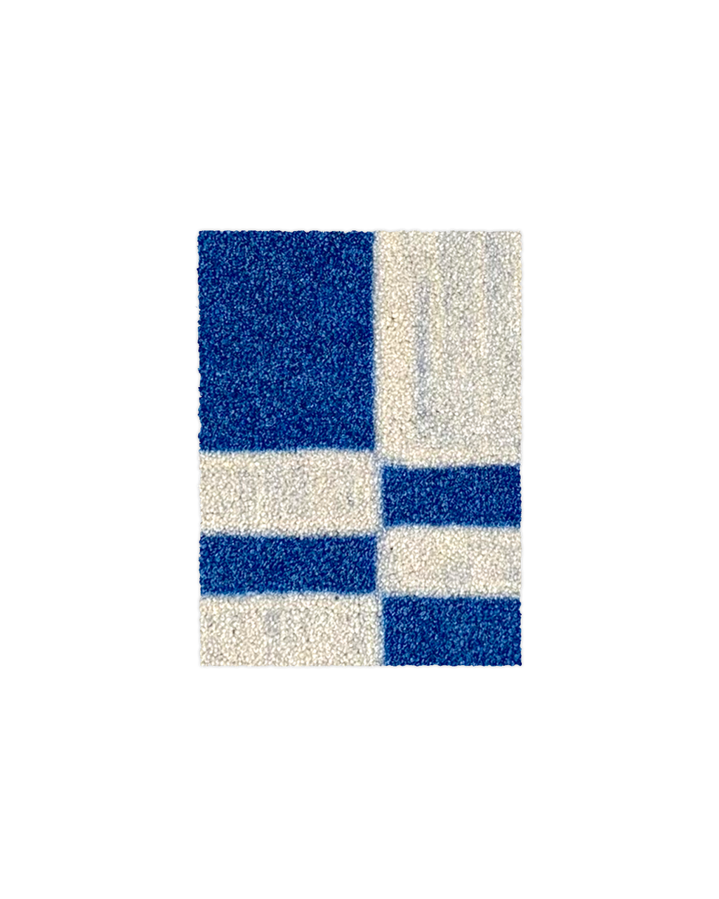 (SAMPLE) Chalky Check Deurmat Kobaltblauw Vanille