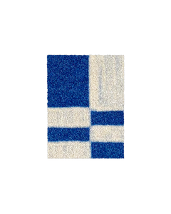 (SAMPLE) Chalky Check Fußmatte Kobaltblau-Vanille