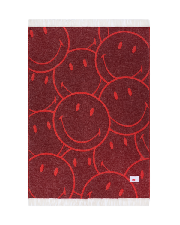 Smiley® (RED) X Maison Deux Blanket Burgundy Red