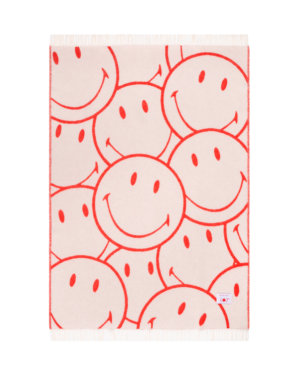 Plaid Smiley® (RED) X Maison Deux Blanc Rouge