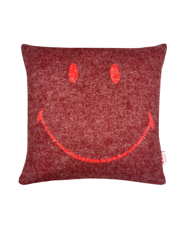 Kissenhülle Smiley® (RED) X Maison Deux Bordeaux-Rot