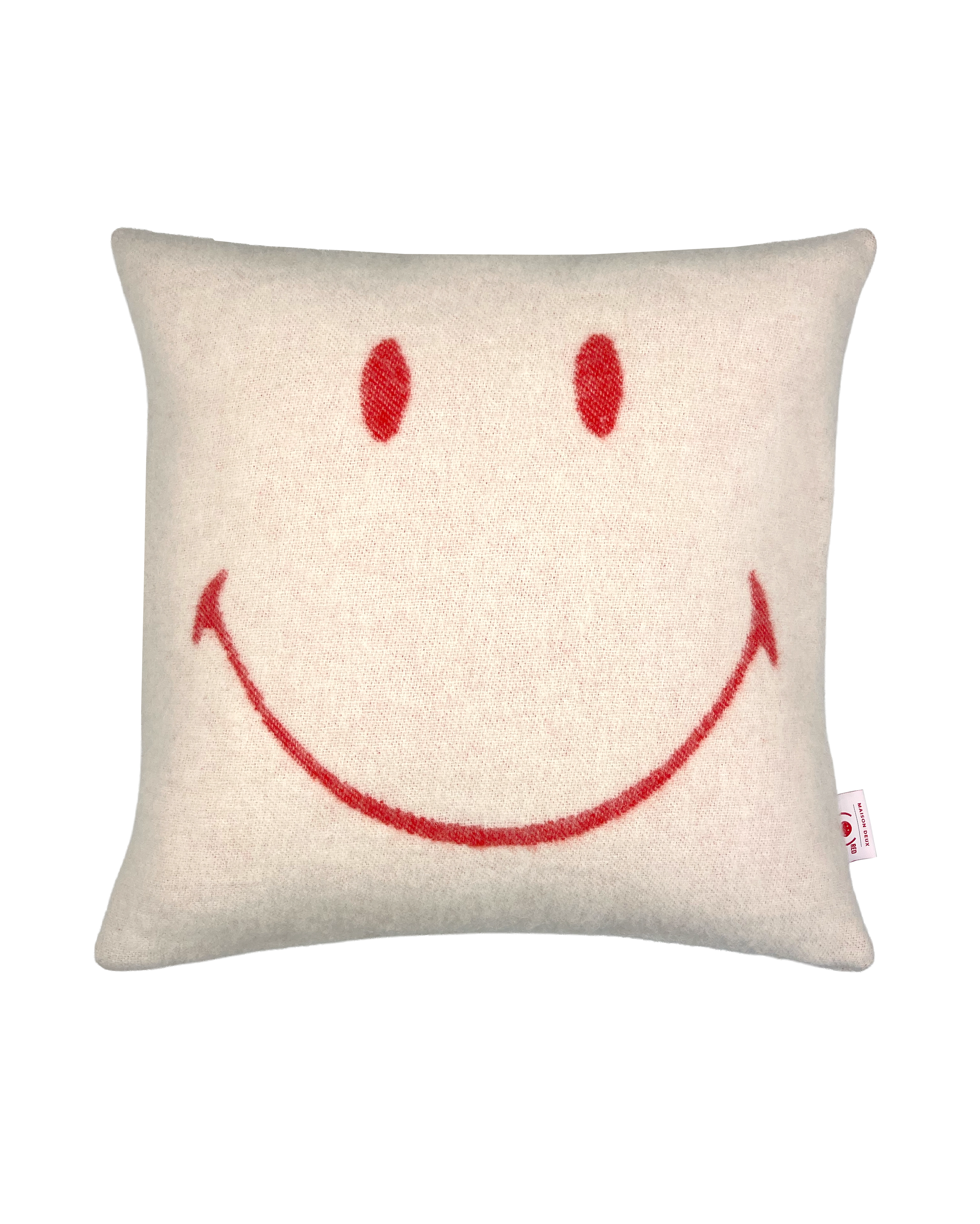 Smiley® (RED) X Maison Deux Cushion Cover White Red
