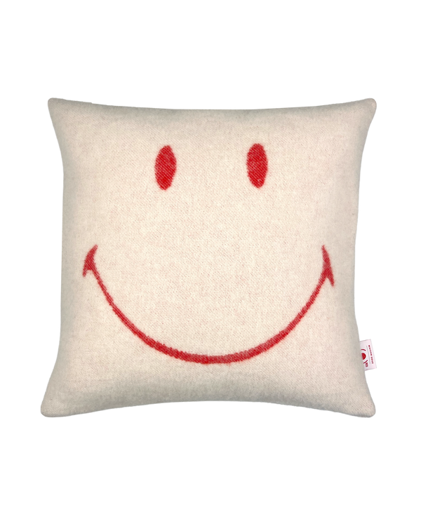 Kissenhülle Smiley® (RED) X Maison Deux Weiß-Rot