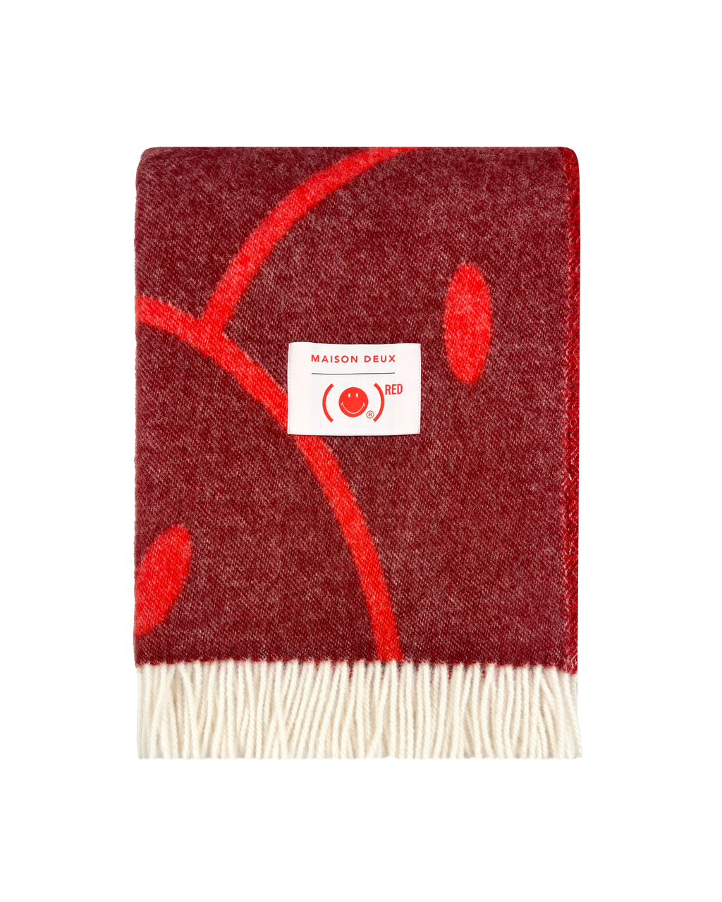 Smiley® (RED) X Maison Deux Decke Bordeaux-Rot