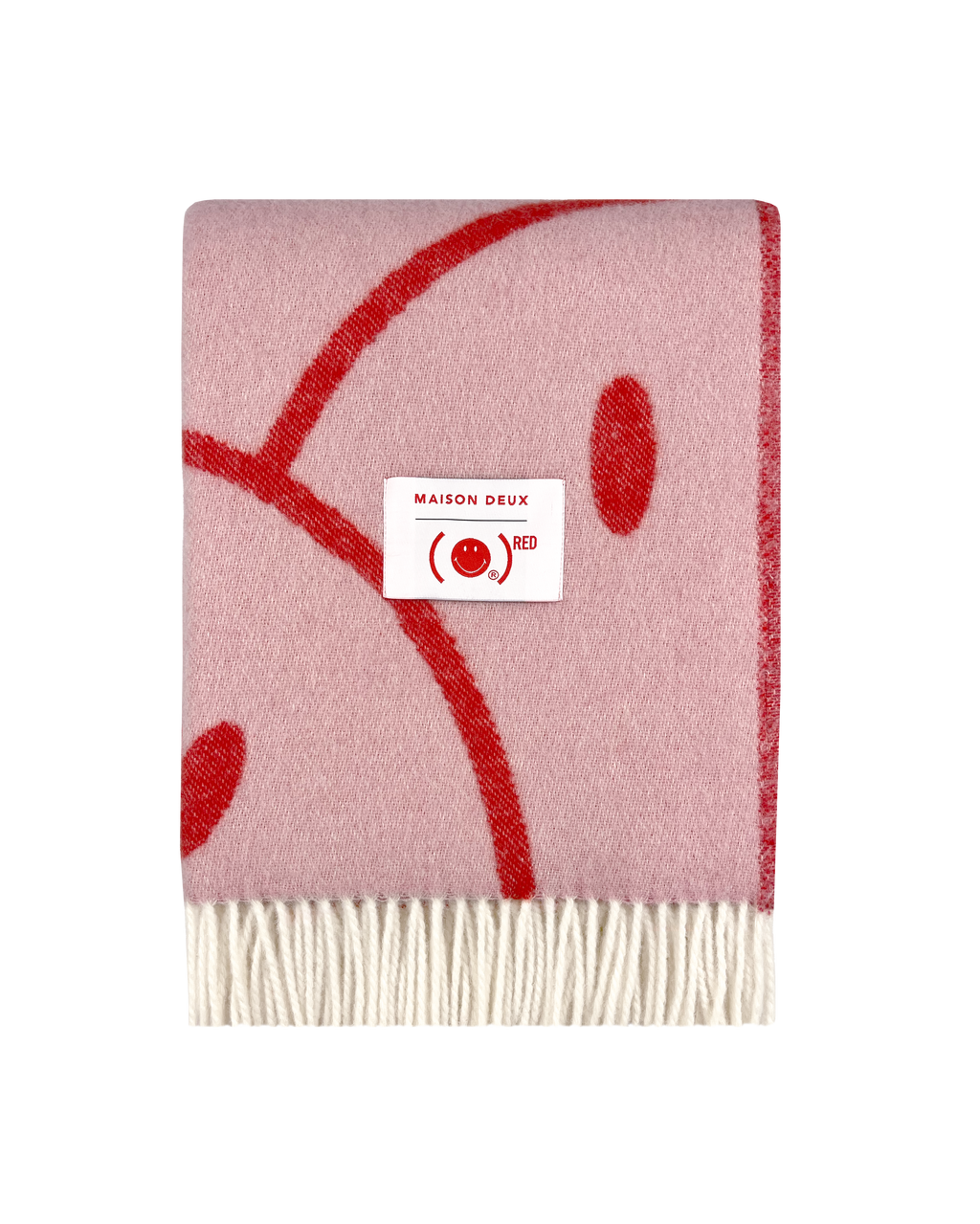 Smiley® (RED) X Maison Deux Decke Rosa-Rot