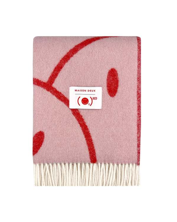 Smiley® (RED) X Maison Deux Decke Rosa-Rot