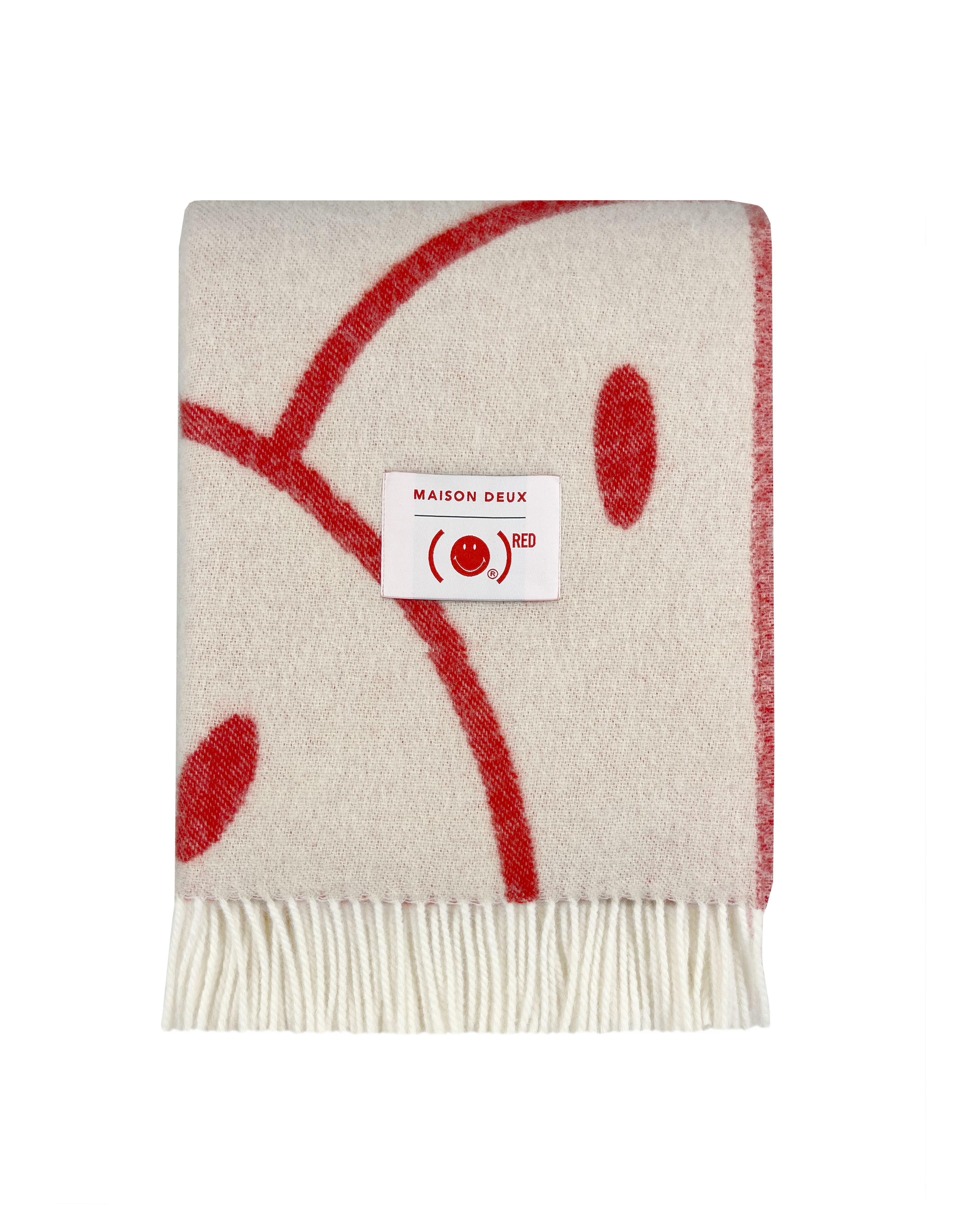 Smiley® (RED) X Maison Deux Plaid Wit Rood