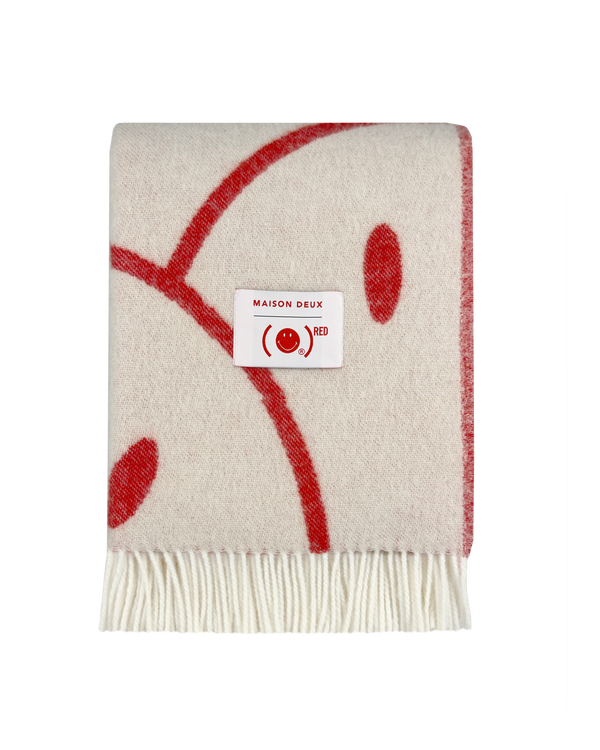 Smiley® (RED) X Maison Deux Decke Weiß-Rot