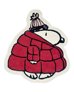 Snoopy Puffer Jacket Rug 110 x 112 cm - Red Pink