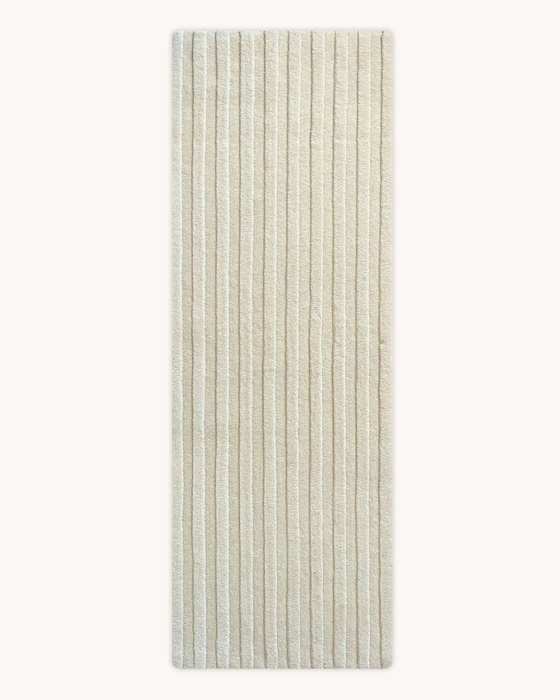 Solid Stripe Rug Off White