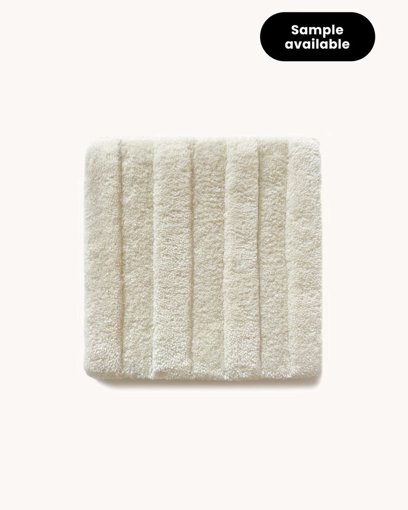 Solid Stripe Rug Off White