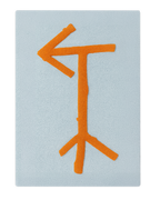 Splitted Arrow Rug Blue Orange 20 x 20 cm