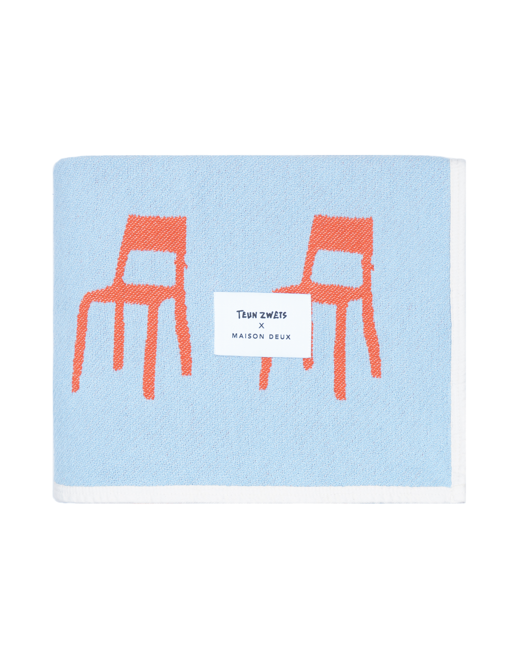 Splitted Chairs Blanket Blue Orange 140 x 240 cm