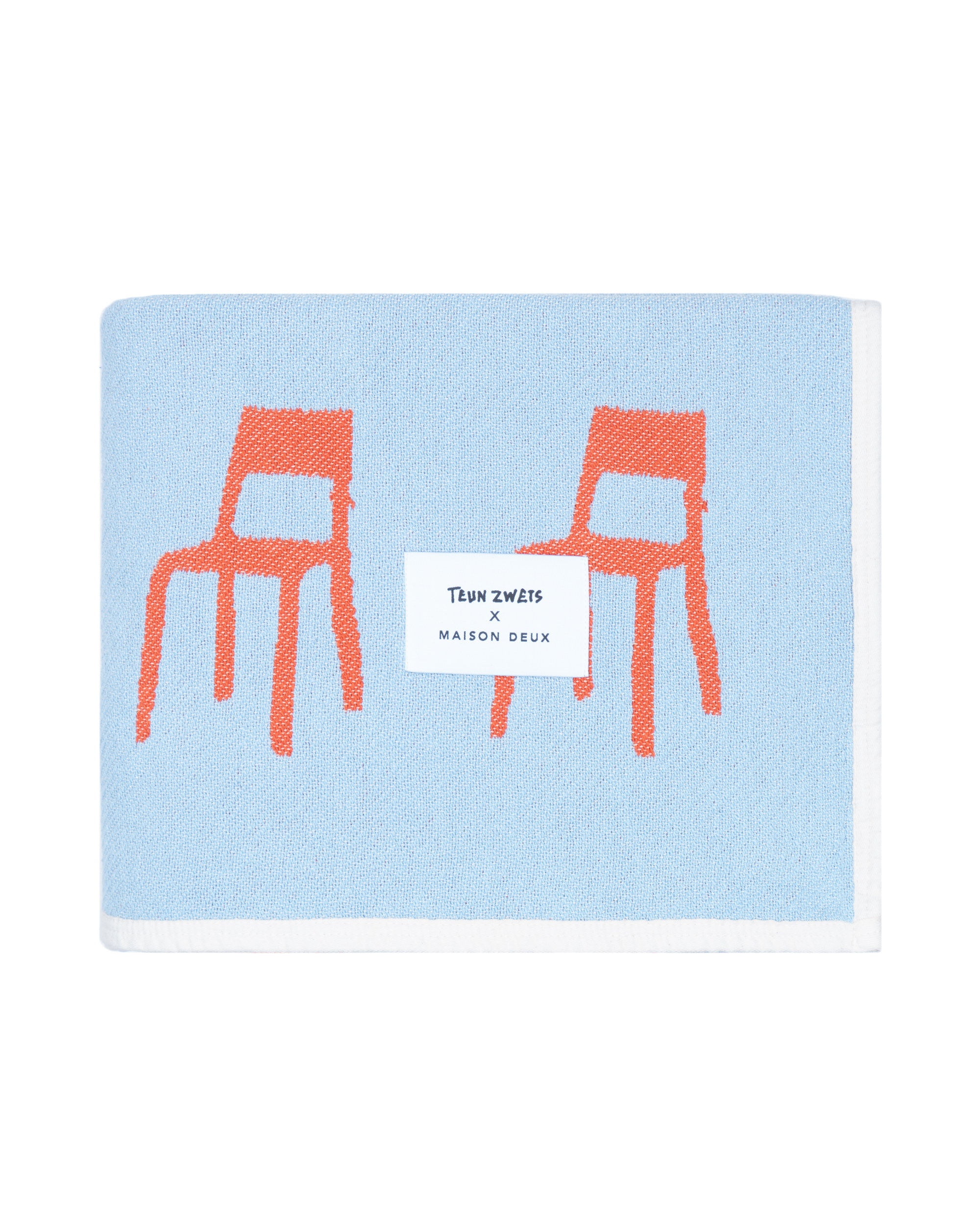 Splitted Chairs Blanket Blue Orange 140 x 240 cm